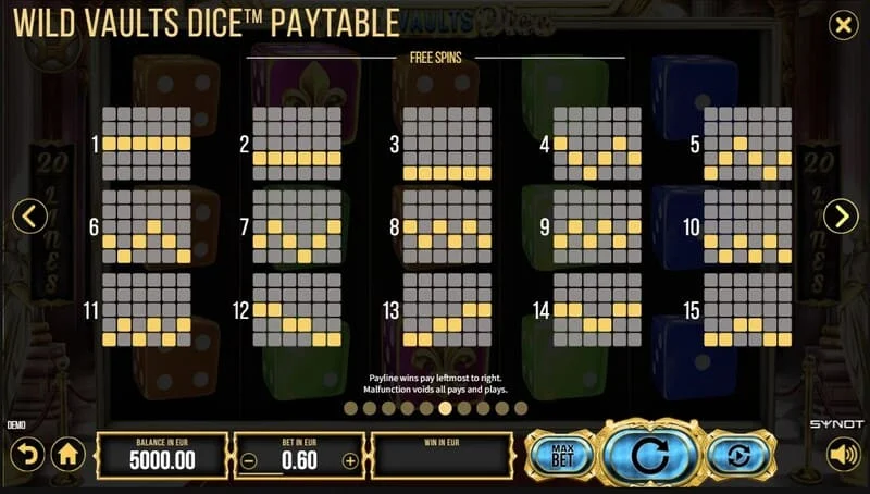 Wild Vaults Dice - pantalla de Card Gamble con duplicador por color de carta